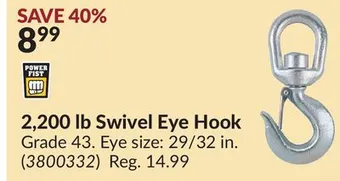 Princess Auto Swivel eye hook offer