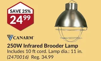Princess Auto 250w infrared brooder lamp offer