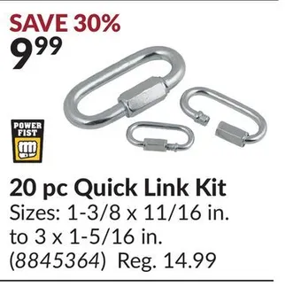 Princess Auto 20 pc quick link kit offer