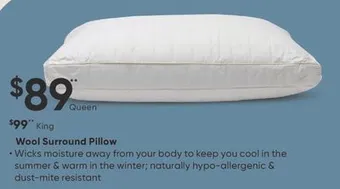 Sleep Country Wool surround pillow offer