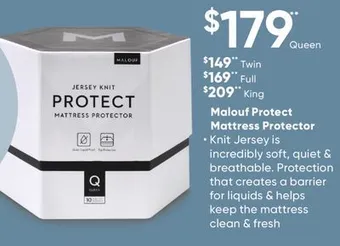 Sleep Country Malouf protect mattress protector offer