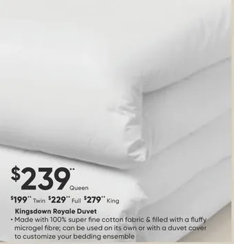 Dormez Vous Kingsdown royale duvet offer