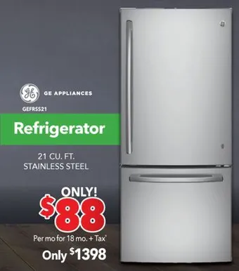 Surplus Furniture Stainless steel 21 cu. ft. refrigerator offer