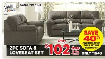 Norlou flannel sofa & loveseat set
