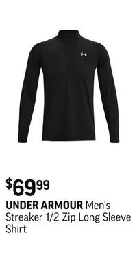 Sport Chek Men's streaker 1/2 zip long sleeve shirt offer