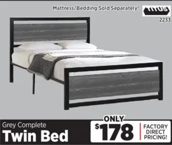 Surplus Furniture Grey twin bed offer