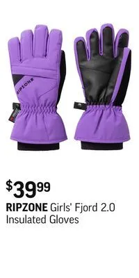 Sport Chek Girls' fjord 2.0 insulated gloves offer