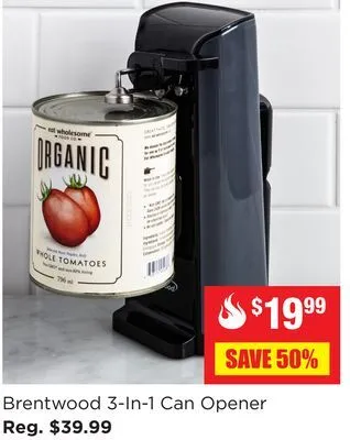 Kitchen Stuff Plus Brentwood 3-in-1 can opener offer