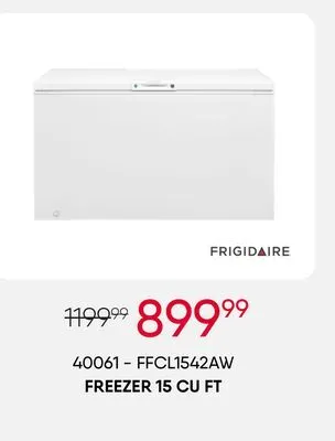 Meubles RD Frigidaire freezer 15 cu ft offer