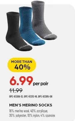 Pronature Coldfield men's merino socks offer