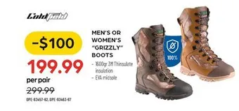 Pronature Coldfield men's or women's grizzly boots offer