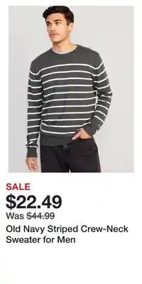Old Navy Old navy striped crew-neck sweater for men offer