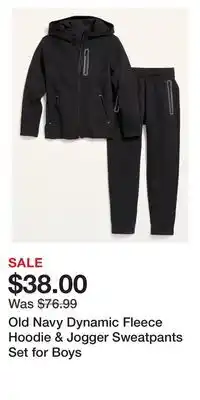 Old Navy Old navy dynamic fleece hoodie & jogger sweatpants set for boys offer