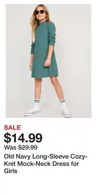 Old Navy Old navy long-sleeve cozy-knit mock-neck dress for girls offer