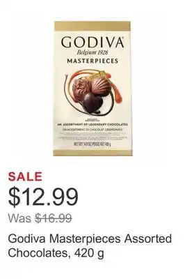 Costco Godiva masterpieces assorted chocolates, 420 g offer