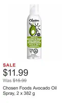 Chosen foods avocado oil spray, 2 x 382 g