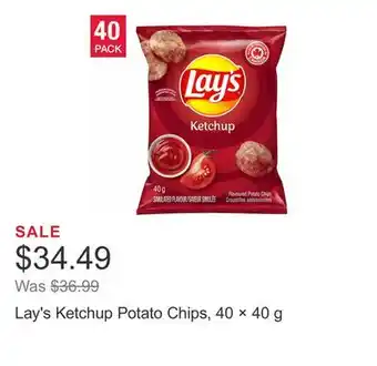 Costco Lay's ketchup potato chips, 40 × 40 g offer