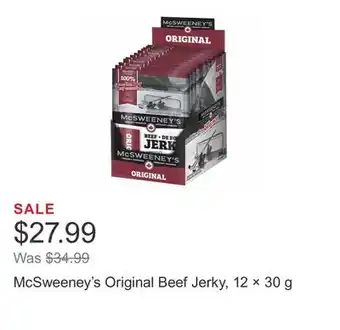 Costco Mcsweeney's original beef jerky, 12 × 30 g offer