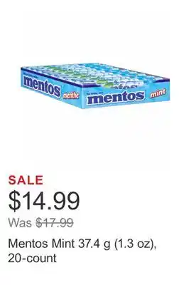 Costco Mentos mint 37.4 g (1.3 oz), 20-count offer