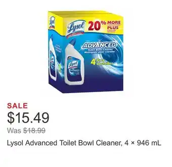 Costco Lysol advanced toilet bowl cleaner, 4 × 946 ml offer