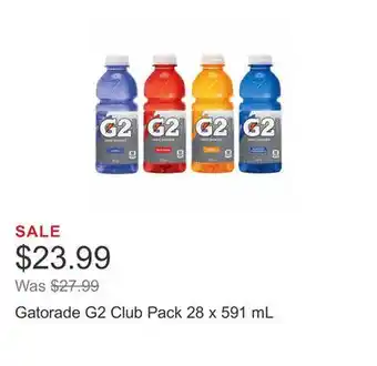 Costco Gatorade g2 club pack 28 x 591 ml offer