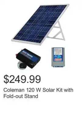 Costco Coleman 120 w solar kit with fold-out stand offer
