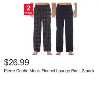 Costco Pierre cardin men's flannel lounge pant, 2-pack offer