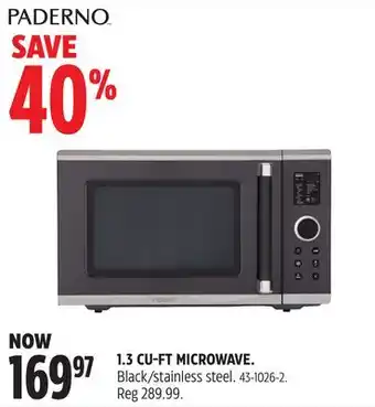 Canadian Tire Paderno 1.3 cu-ft microwave offer