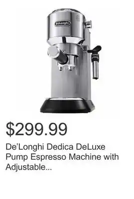 Costco De'longhi dedica deluxe pump espresso machine with adjustable frothing wand offer