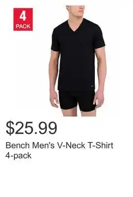 Costco Bench men's v-neck t-shirt 4-pack offer