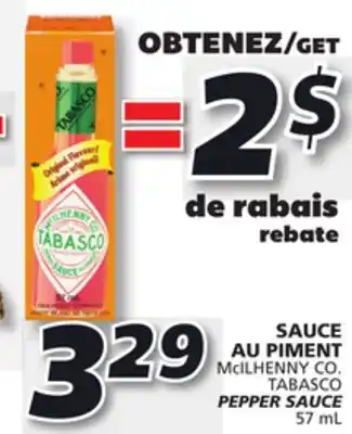IGA Mcilhenny co. tabasco pepper sauce offer