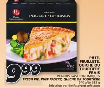 IGA Plaisirs gastronomiques fresh pie, puff pastry, quiche or tourtière offer