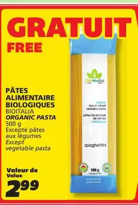 IGA Bioitalia organic pasta offer