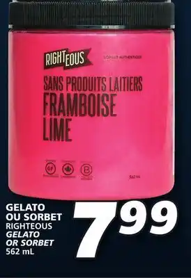 IGA Righteous gelato or sorbet offer