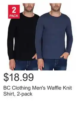 Costco Bc clothing men's waffle knit shirt, 2-pack offer