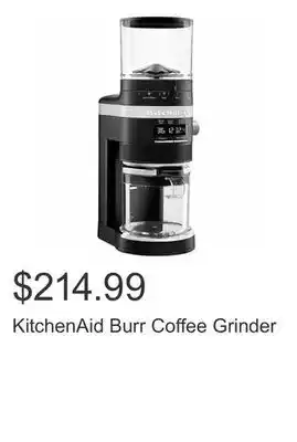 Costco Kitchenaid burr coffee grinder offer