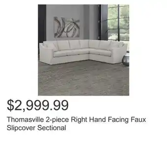 Costco Thomasville 2-piece right hand facing faux slipcover sectional offer
