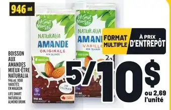 Metro Boisson aux amandes mieux-être naturalia | life smart naturalia almond drink offer