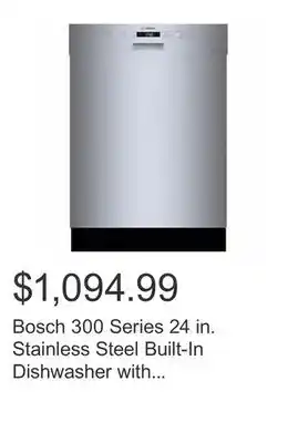 Costco Bosch 300 series 24 in. stainless steel built-in dishwasher with home connect offer