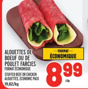 Metro Alouettes de boeuf ou de poulet farcies | stuffed beef or chicken alouettes offer