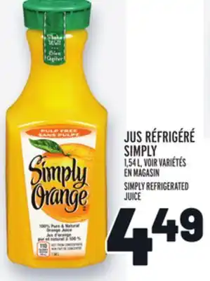 Metro Jus réfrigéré simply | simply refrigerated juice offer