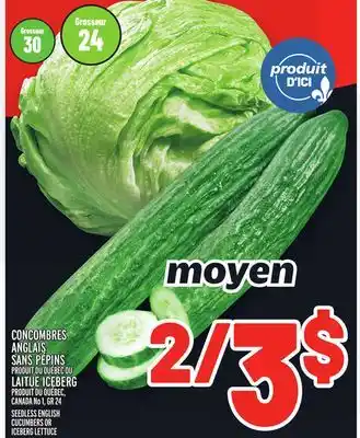 Metro Concombres anglais sans pépins | seedless english cucumbers offer