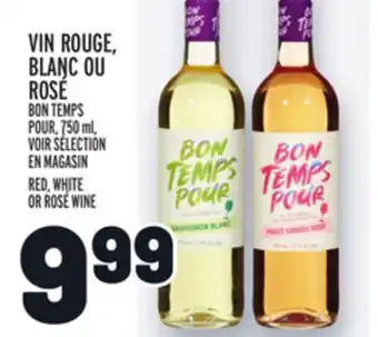 Metro Vin rouge, blanc ou rosé | red, white or rosé wine offer