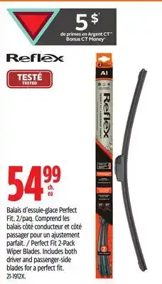 Canadian Tire Reflex perfect fit 2-pack wiper blades offer