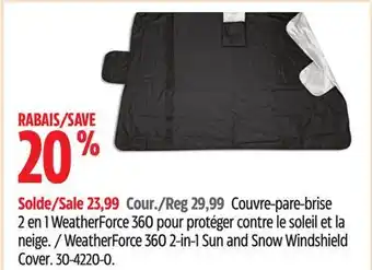 Canadian Tire Bell and howell weatherforce 360 2-in-1 sun and snow windshield cover offer