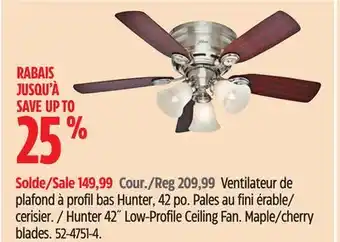 Canadian Tire Hunter 42 low-profile ceiling fan offer