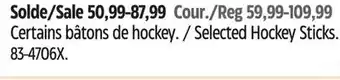 Canadian Tire Sherwood selected hockey sticks offer