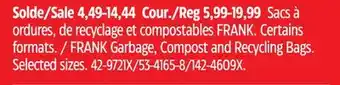 Canadian Tire Frank garbage, compost and recycling bags offer