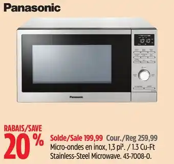 Canadian Tire Panasonic 1.3 cu-ft stainless-steel microwave offer