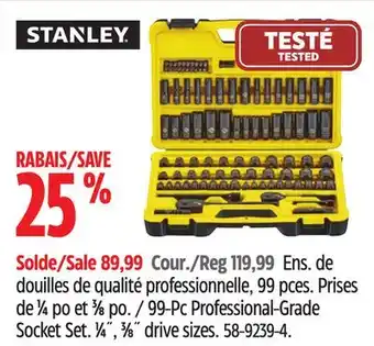 Canadian Tire Stanley 99-pc professional-grade socket set offer